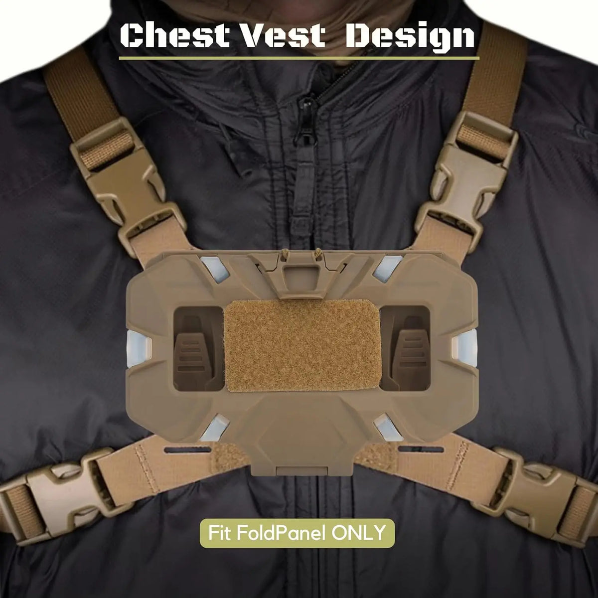 Tactical Molle Phone Pouch Foldable Navigation Board Holder Chest Rig Accessory for Hunting Airsoft Gear