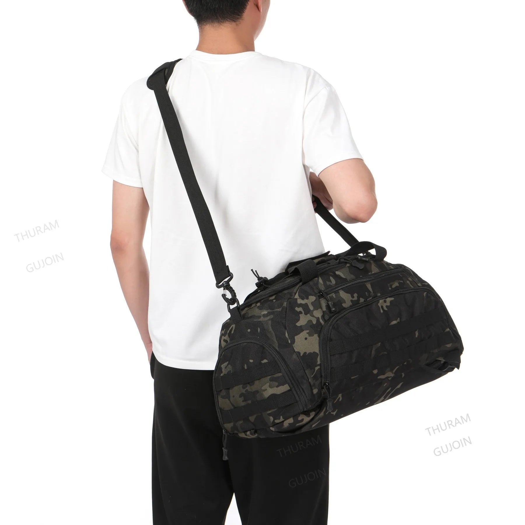 Tactical Gym Backpack with Shoe Compartment Convertible 3-in-1 Duffel Sling Bag for Men Women Weekender Overnight Travel Bag