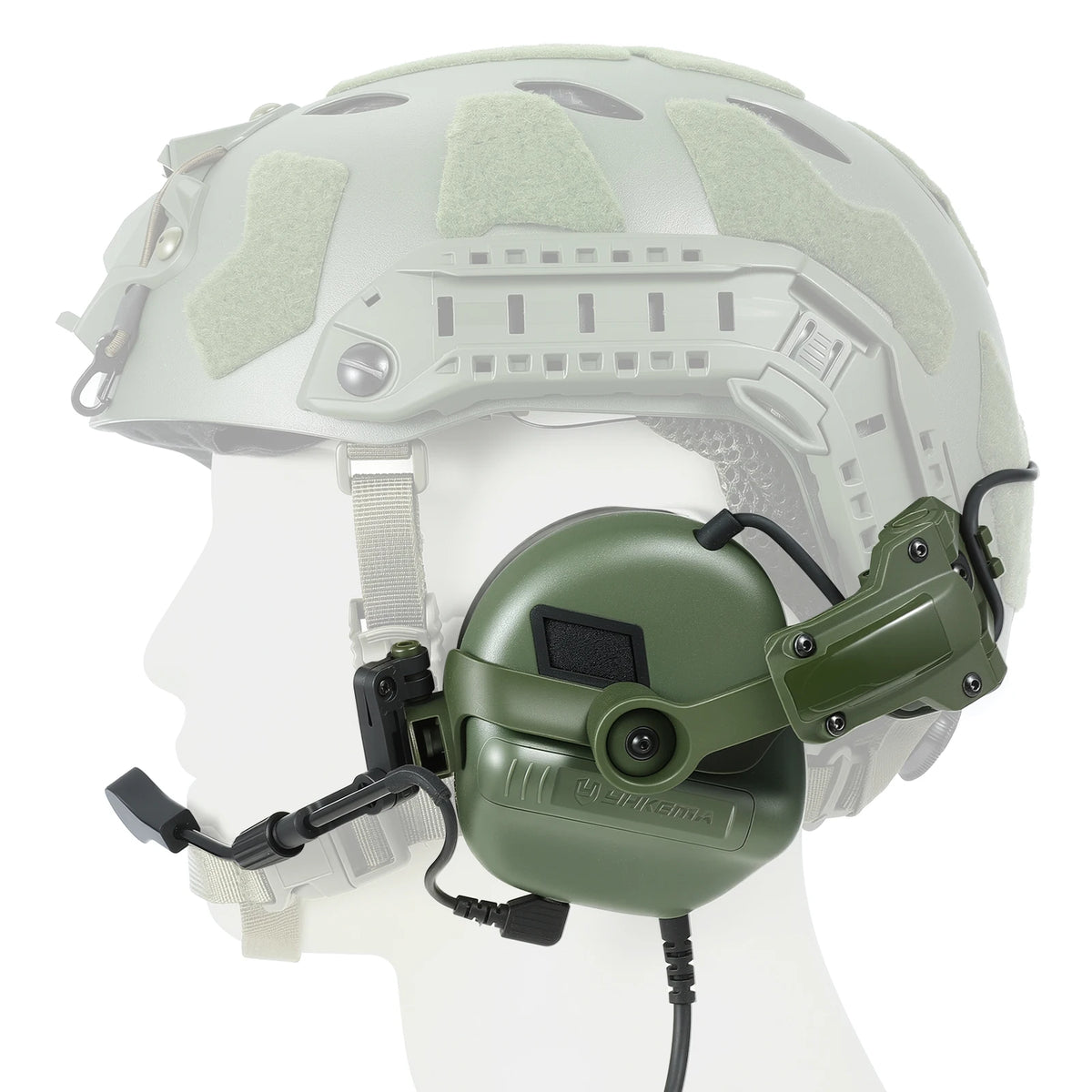 YHKEMA E90 Tactical Headphones Helmet Compatible PTT Active Noise Cancelling Earmuffs for Shooting Hearing Protection