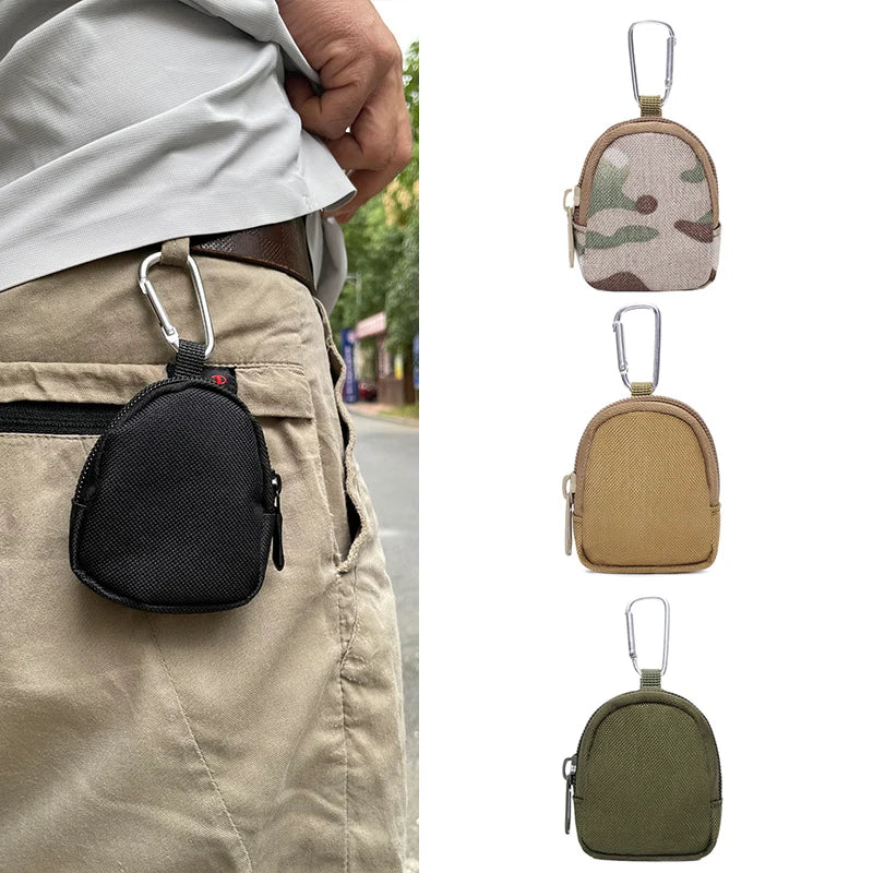 New Tactical EDC Pouch Men Coin Purses Pouch Bag Key Wallet Holder  Keychain Zipper Pocket Outdoor Key Bag