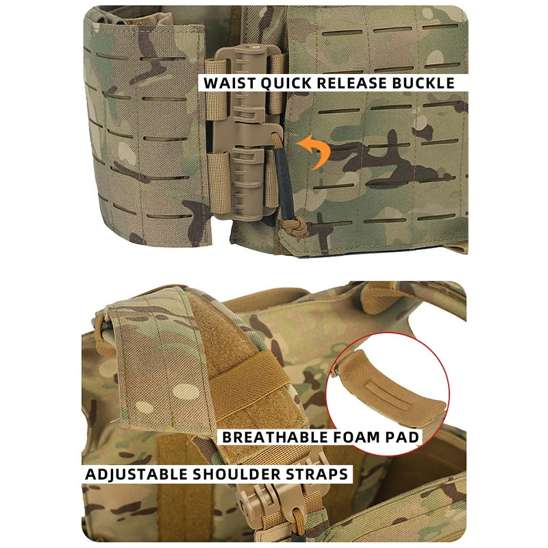 Multifunctional Quick Release Tactical Vest Hunting Protective Vest Wear-resistant Outdoor Training Clothing
