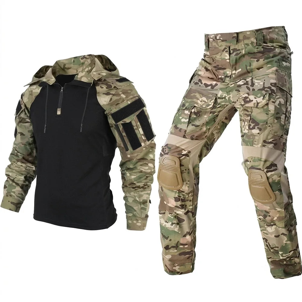 Complete Camo Quick Release Vest Set with FAST Helmet Full Airsoft Cosplay Gear for CS Wargame Role Play Halloween Party Props