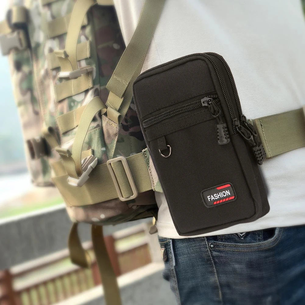 7 Inch Mobile Phone Pocket Portable Phone Organizer Bag Nylon Wear- Lightweight for Outdoor Camping Hunting