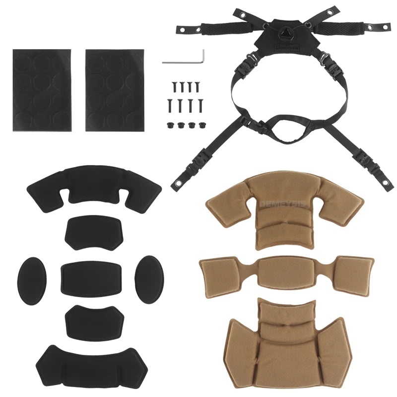 Tactical Wendy Helmet Suspension System Soft Inner Pads Kits Adjustable Helmets Chin Strap for Wendy Helmets Accessories