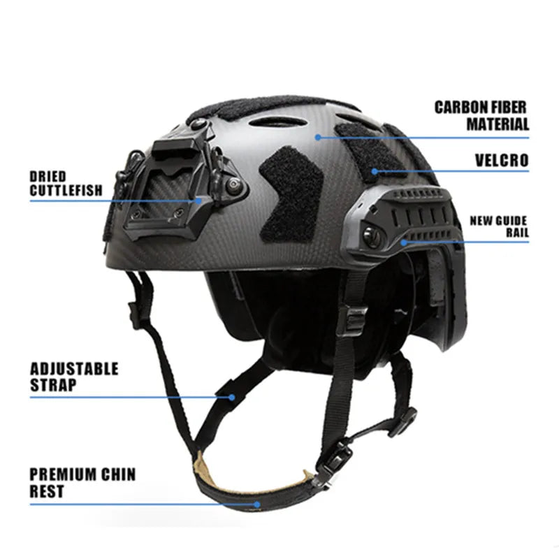 Outdoor Sports Protective Tactical Helmet, FAST Carbon Fiber, SF, Version CS, New