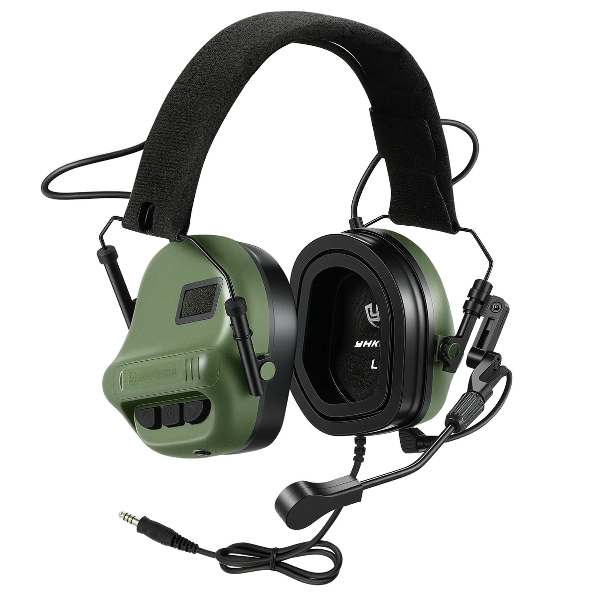 Tactical communication Headset with Boom Mic, DSP Noise Canceling & Sound Amplification Earmuffs for Shooting, Hunting