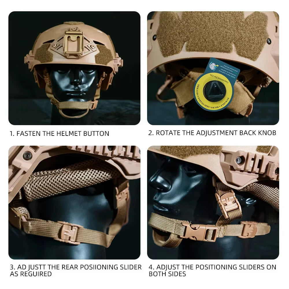 BOOIU Wendy Tactical Helmet With Multi Function Rails And Adjustable Knobs For Outdoor Cs Paintball Games Explosion Proof Helmet