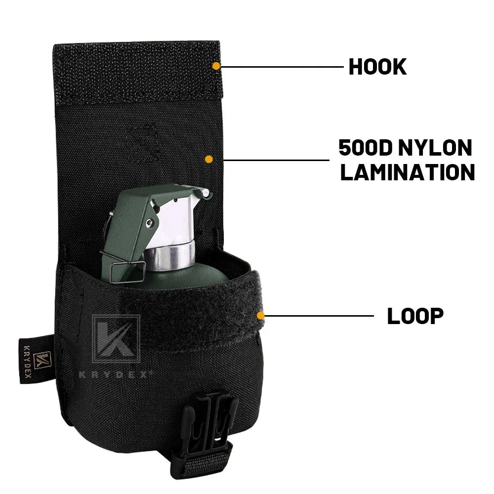 KRYDEX Tactical MOLLE Frag Grenad Pouch Waist Belt Storage Bag Small Handy Army EDC Glove Pouch Airsoft Hunting Shooting Gear
