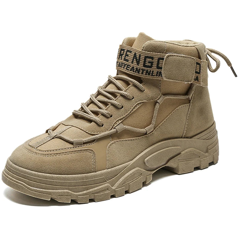 Men's Casual Leather Boots Four Seasons Outdoor Hiking Boots Fashion Retro Work Boots Thick Bottom Ankle Boots Anti-slip 2024