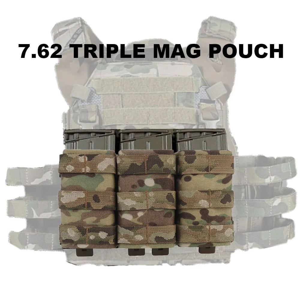 Tactical Molle 7.62 Triple Magazine Pouch Medium Open Top KYWI Kydex Wedge Insert Mag Pouch Holder Hunting Accessories