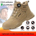 Men Rotary Button Safety Work Shoes Anti Smash Anti Puncture Steel Toe Indestructible Labor Protection Boots
