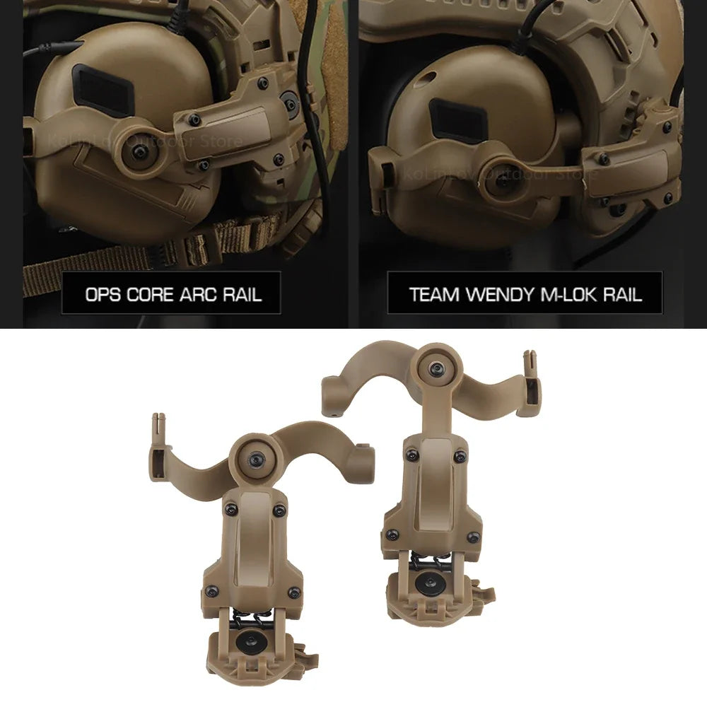 Tactical Headset Rail Mount Militar Helmet Rails Bracket for Fast OPS Wendy Sport Helmets Adapter Noise Cancelling Headphones