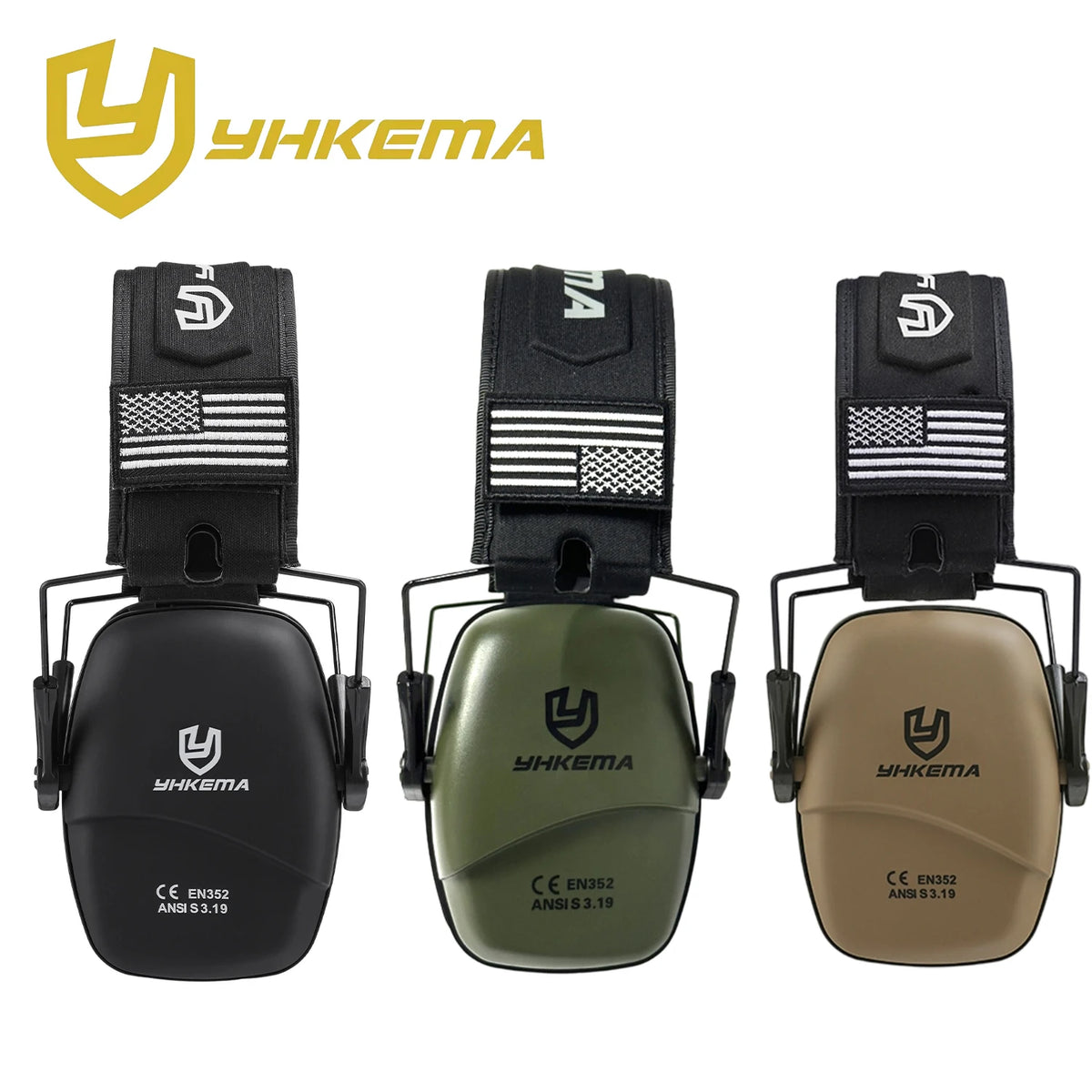 YHKEMA NRR 25dB Shooting Hearing Protector Professional Safety Earmuff Passive Noise Canceling Defenders Portable Headset