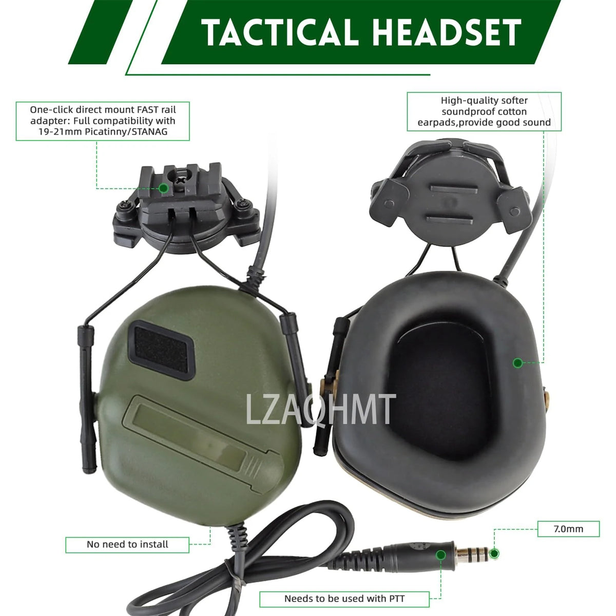 Tactical Airsoft Helmet Set Adjustable Protective Helmet with Headset Goggles Light Battery Bag for Hunting Paintball Shooting