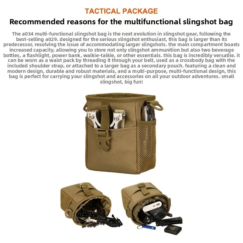 Outdoor sports tactical bag, small hanging bag accessories, portable tactical waist bag, Molle small recycling bag, slingshot