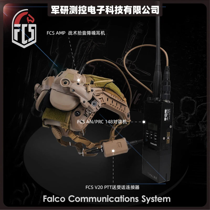 NEW FCS-TACTICAL V20 PTT Single Communication Channels for AMP Headset and PRC148 152 Radios