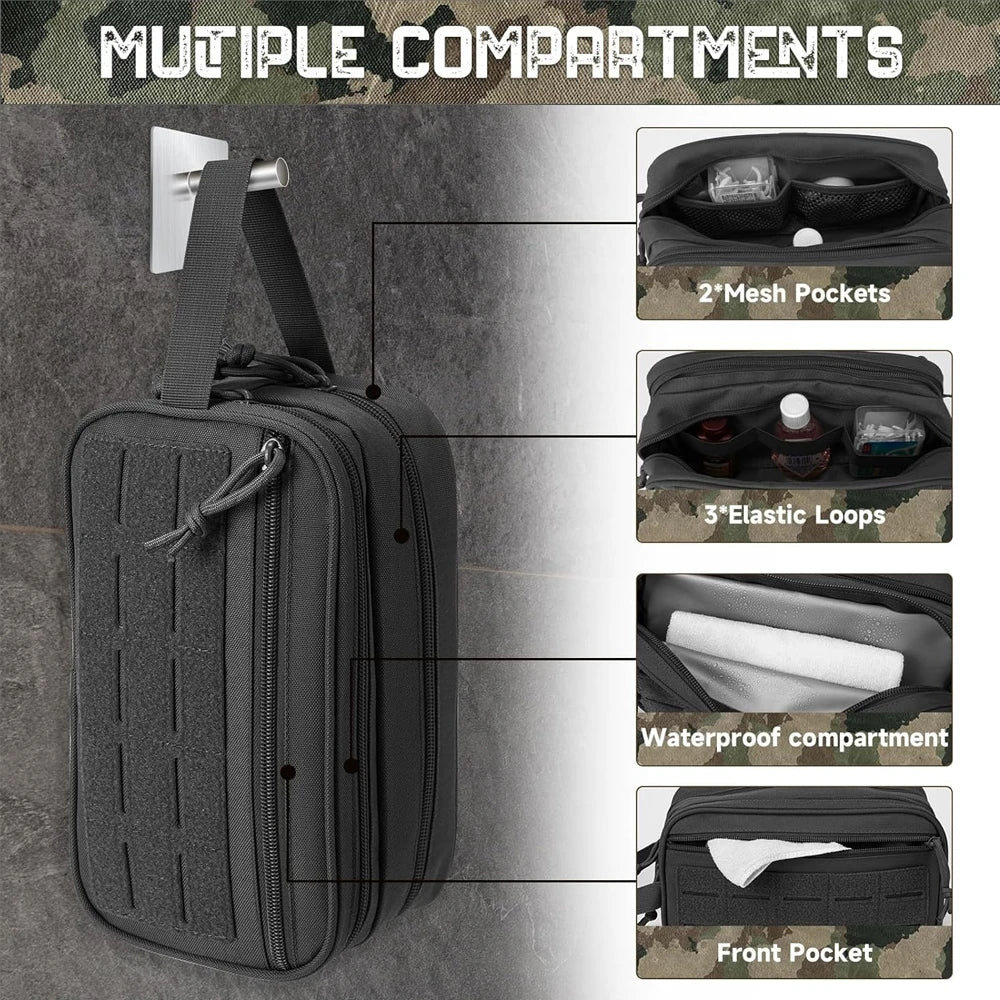 Tactical Molle Pouches Outdoor Toiletry Bag For Men Hygiene Bag EDC Tool Small Dopp Kit Mens Shaving Kit Travel Shower Bags