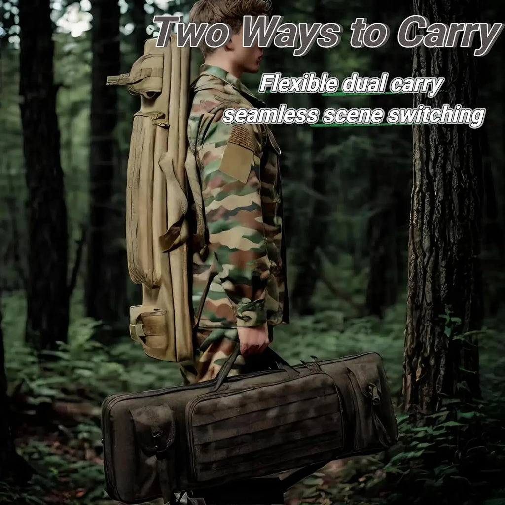 Tactical Rifle Shotgun Range Bag, Soft Padded Long Gun Case Backpack 90cm 120cm with Multiple Mag Pockets & Adjustable Sling