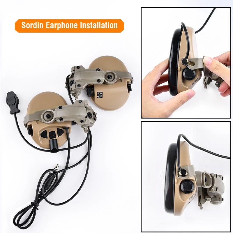 Tactical Hanging Headset Stand Accessory Fast Rotation Wendyt Helmet Rail Shooting Hunting For Comta II Sordi headphone Adapte