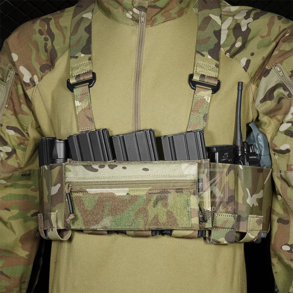 KRYDEX Tactical Ready Chest Rig Concealed Rig Elastic Cummerbund X Harness + Sticky GP Candy Pouch 5.56 Triple Magazine Pouch