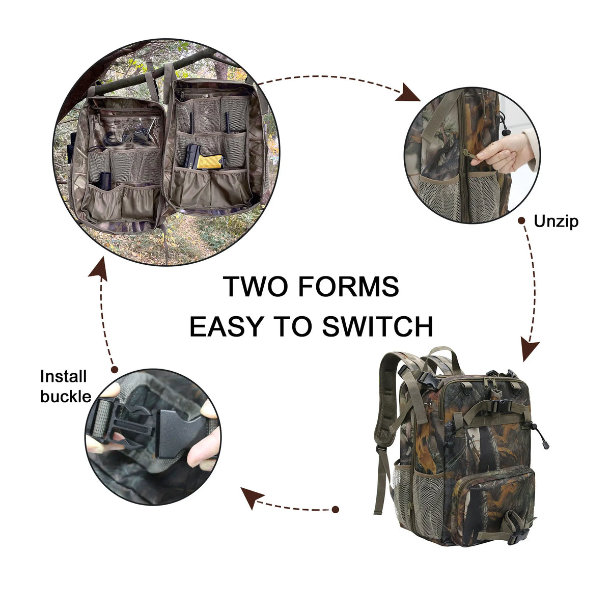 Mydays Tech Professional Manufacturer Outdoor Mountaineering Anti-Theft Tactical Camouflage Hunting Backpack