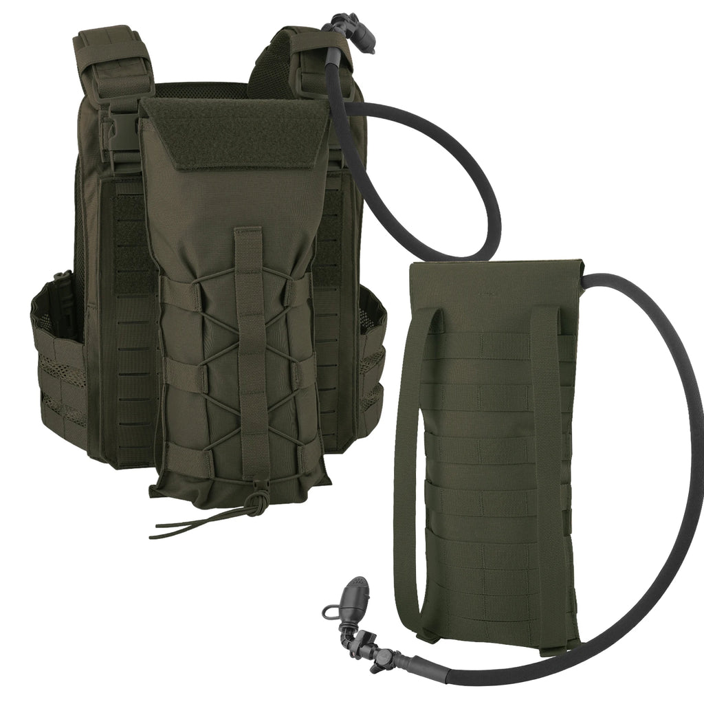 KRYDEX Tactical MOLLE 3L Hydration Pack 100 oz Water Bladder Pouch Modular Pack Bag Outdoor Hiking Camping Accessories
