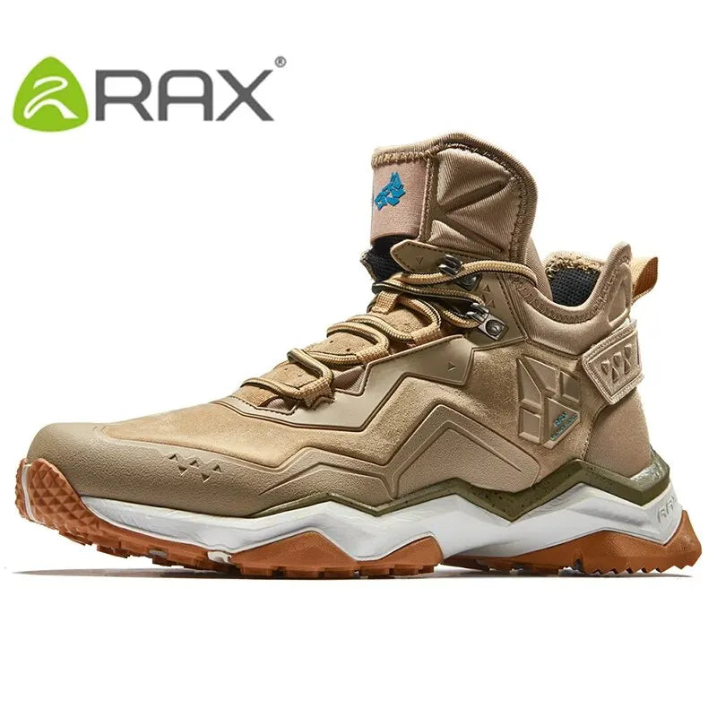 RAX Men Hiking Shoes Mid-top Leather Waterproof, Anti-slip, Anti-impact Outdoor Sports, Hiking, Camping, Hunting, Climbing Shoes