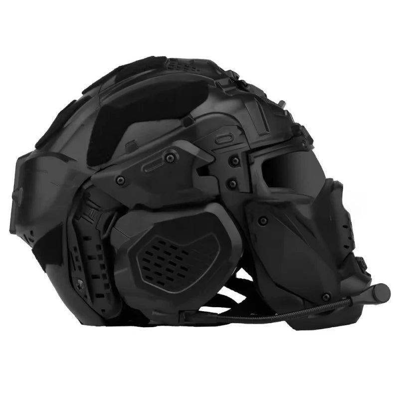 W-Ronin Assault II Fast Tactical Helmet – Built-in Communication, Anti-Fog Fan & Flip Mask – Airsoft Hunting Equipment