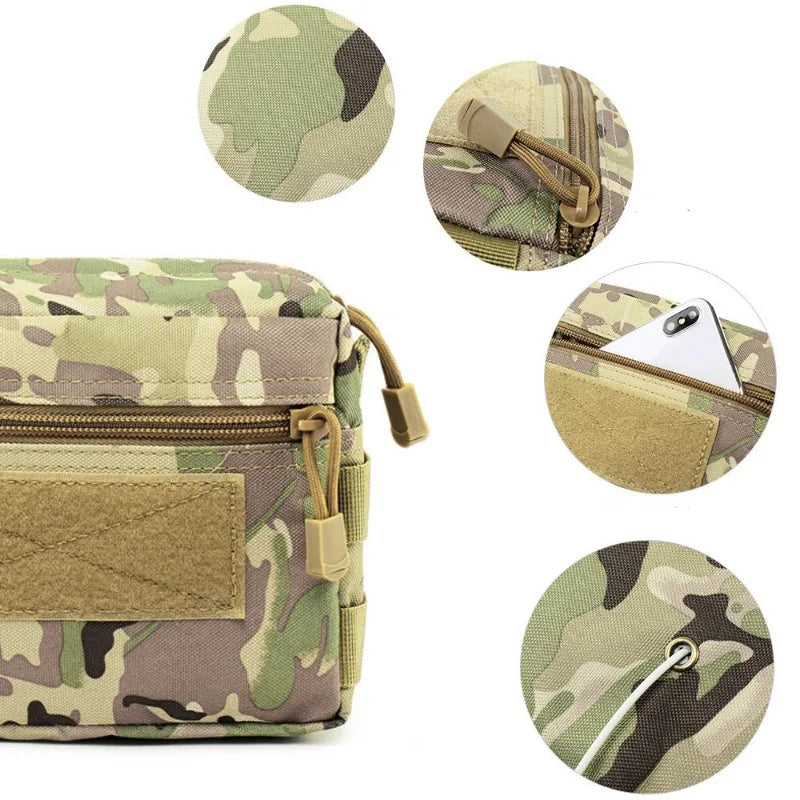 Outdoor Survival EDC Tool Kit Belt Pouch Sports Hunting Bag Molle Utility EDC Waist Bag Tactical Pouch Medical First Aid Bag