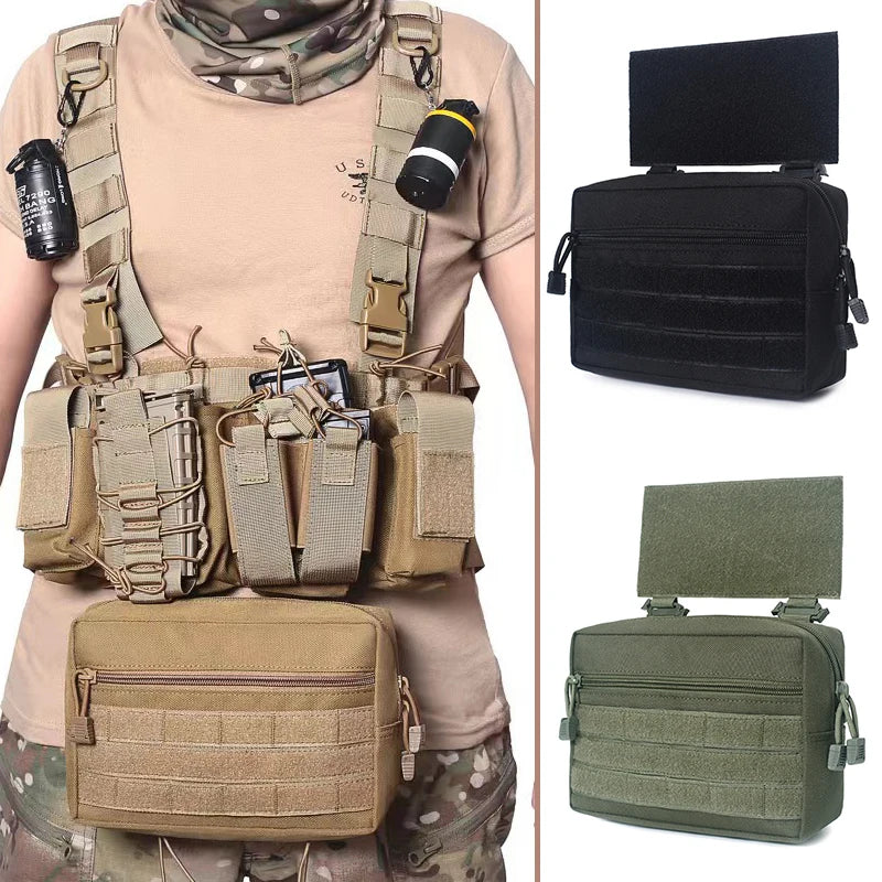 Outdoor Sports Molle EDC Pouch Dump Drop Pouche Organizer D3 Chest Rig MK3 Vest Accessories Bag Multi-Purpose Tool Kit EDC Bag