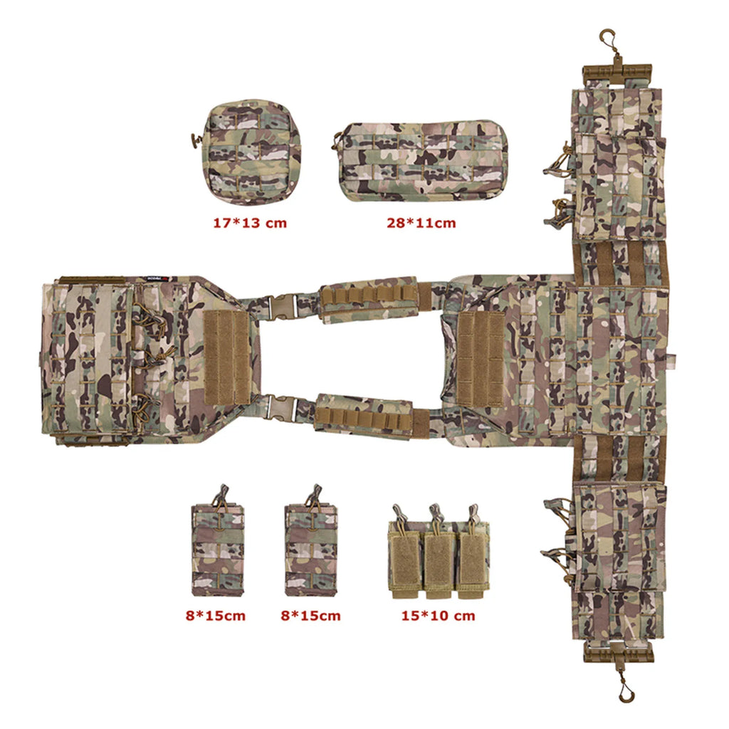 YAKEDA Tactical Vest Quick Release Airsoft Vest for Man Outdoor Adjustable Breathable Vest