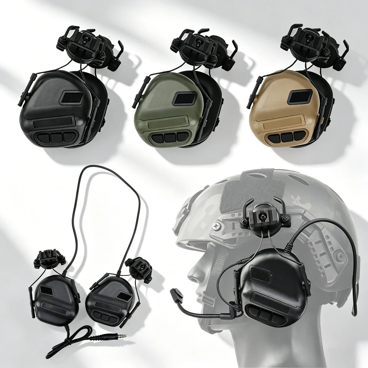 Tactical Helmet Headset Fifth Generation Foldable Noise Reduction Version Headphones Hunting PTT Adapter Helmet Accessories