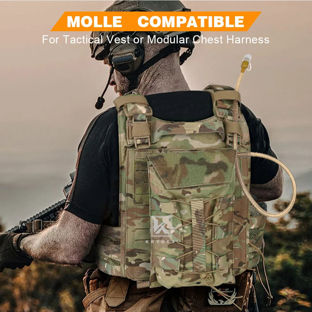 KRYDEX 500D Tactical 50 oz Hydration Carrier MOLLE Pouch Modular 1.5L Water Bladder Bag Pack Hunting Outdoor Hiking Accessories