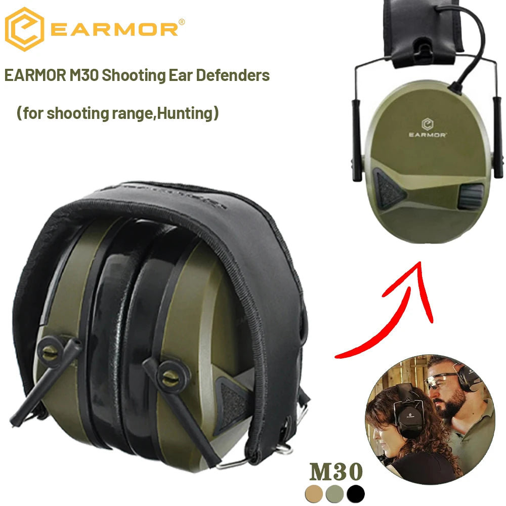 EARMOR M30 Electronic Ear Protection for Shooting Range with Sound Amplification Noise Reduction,Earmuffs for Hunting Gun Range
