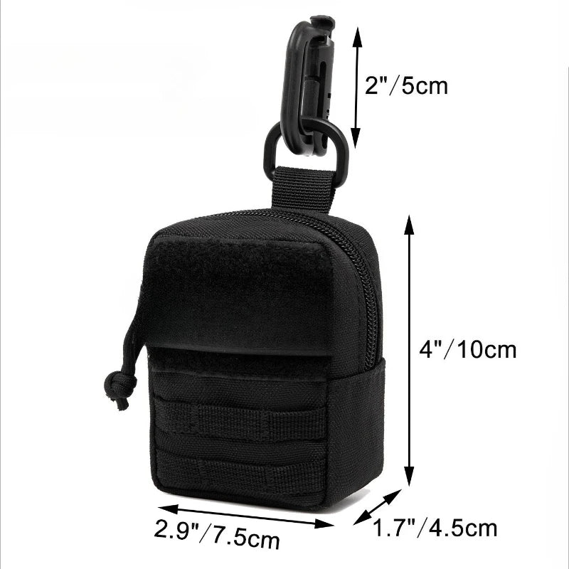 Tactical Mini MOLLE Pouch Compact Utility EDC Battery Cigarette Case Card Slot Waist Bags For Hunting Trekking Running Camping