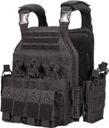 600D Nylon Quick Release Tactical Vest with Multi-Magazine Pouches, Outdoor Hunting Airsoft Plate Carrier