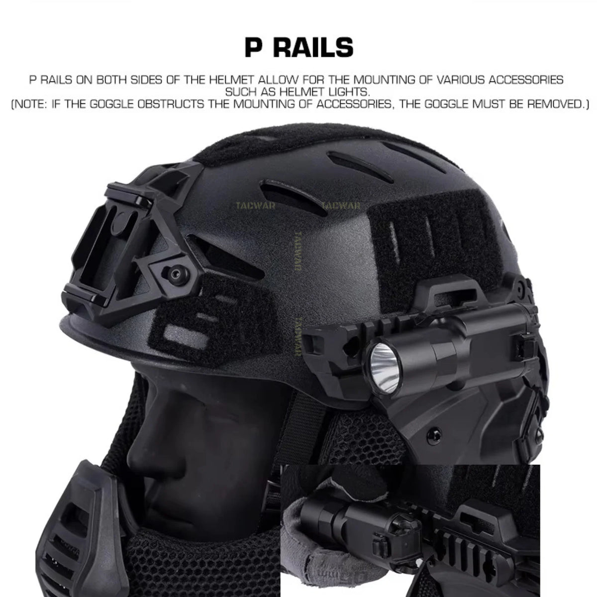 Wendy 3.0 Tactical Full Protection Helmet with Flip Goggles Ear Cover Mask for Hunting Airsoft Paintball CS Game Training