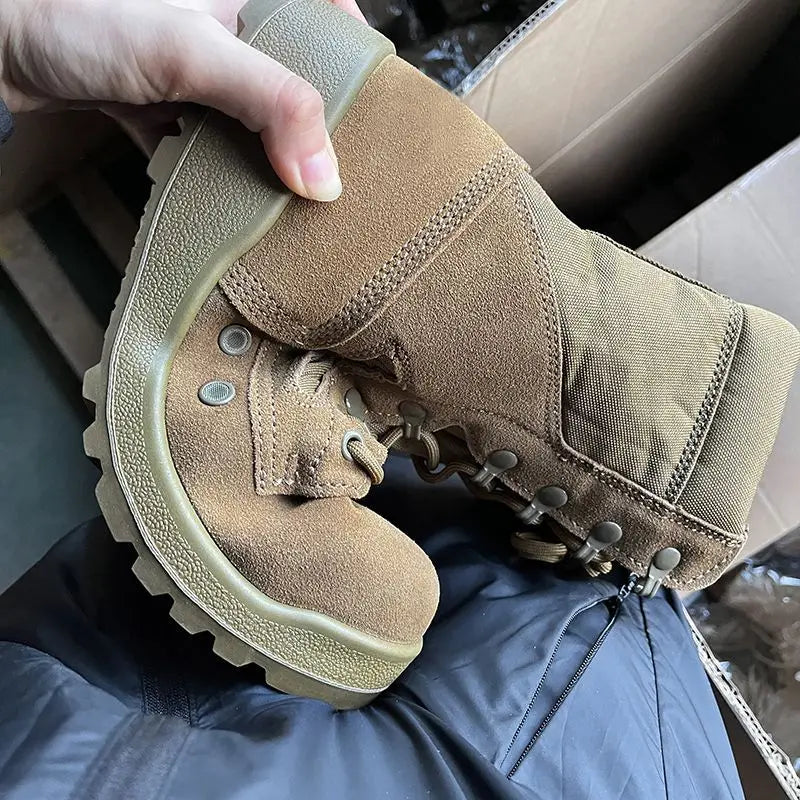 Professional Hiking Shoes for Men High Top Hunting Shoes Mens Anti Slip Mountaineering Boots Man Brown Outdoor Camping Shoes