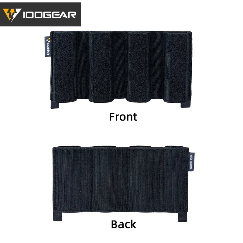 IDOGEAR Tactical Quad Mag Pouch For MPX, Glock, MP5 9mm Quad SMG Large DOPE the Insert Sticker Mag Pouch 35115