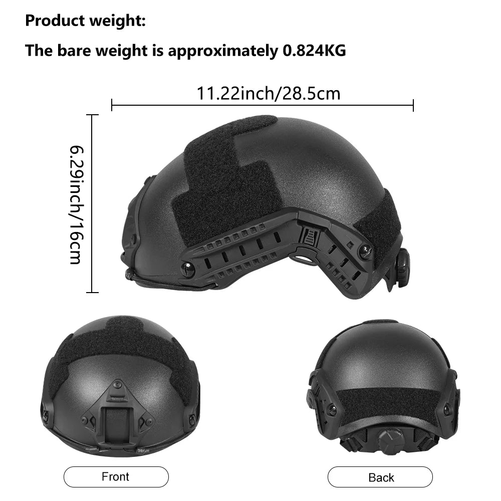 BOOIU Tactical Fast Helmet MH Big Size Real Life Paintball Outdoor Sports Hunting Shooting Military Ballistic Helmet