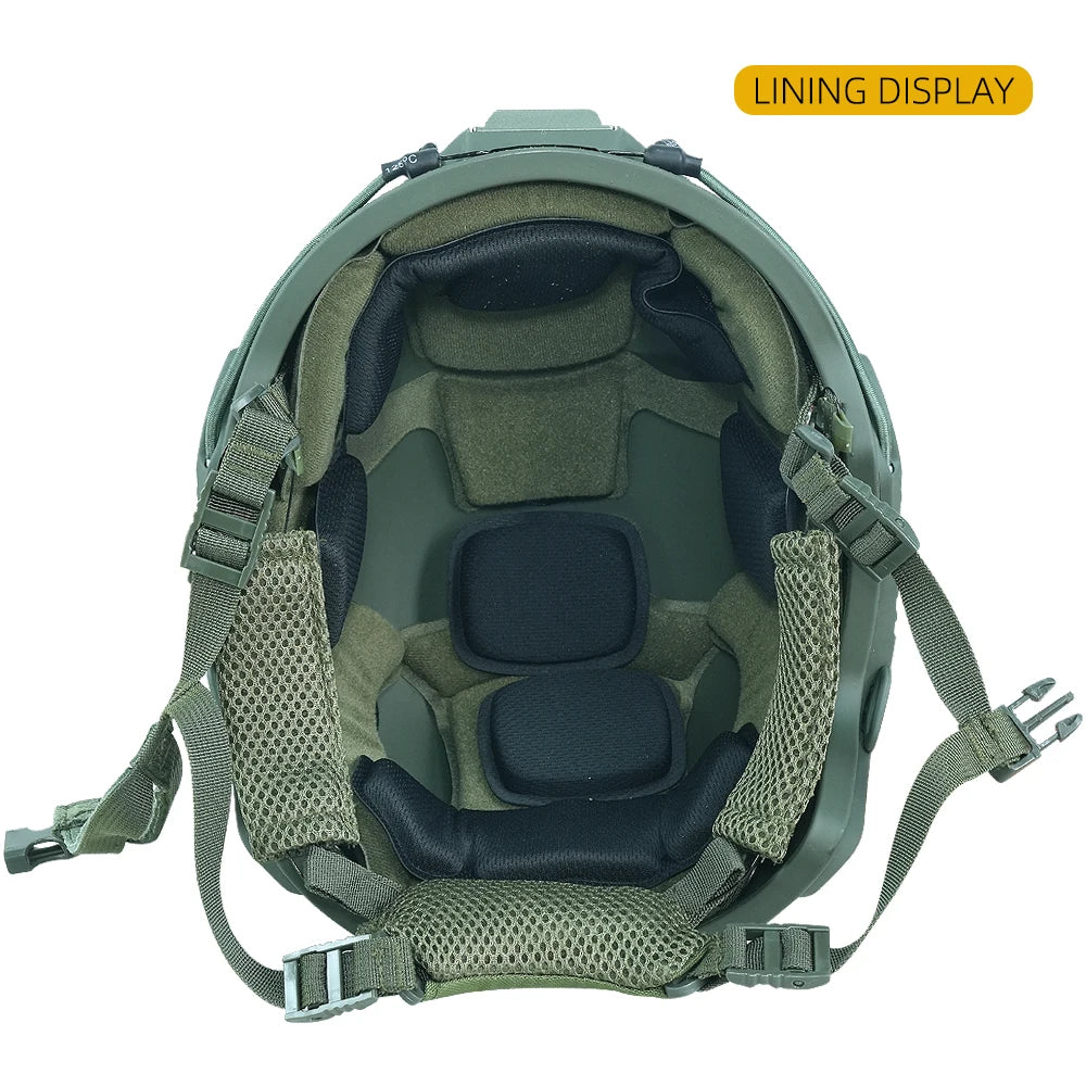 BOOIU Tactical FRP Helmet High Cut Wendy Suspension Stickers Safety Helmet With Double-Lined Adjustable Knob Protective Helmet