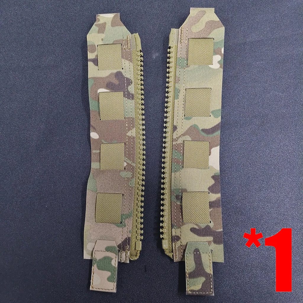 Tactical Back Panel Zipper MOLLE Adapter 500D Nylon Lightweight Versatile For Rear Pack Plate Carrier 3950 Tactical Gear 2PCS