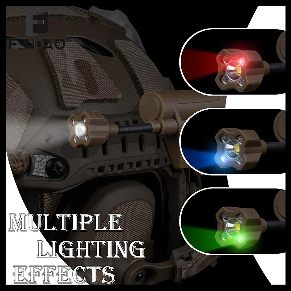 Tactical Helmet Light Airsoft 6-Mode Adjustable LED Identification Light IR Survival Signal FlashLight for ARC Helmet Rails