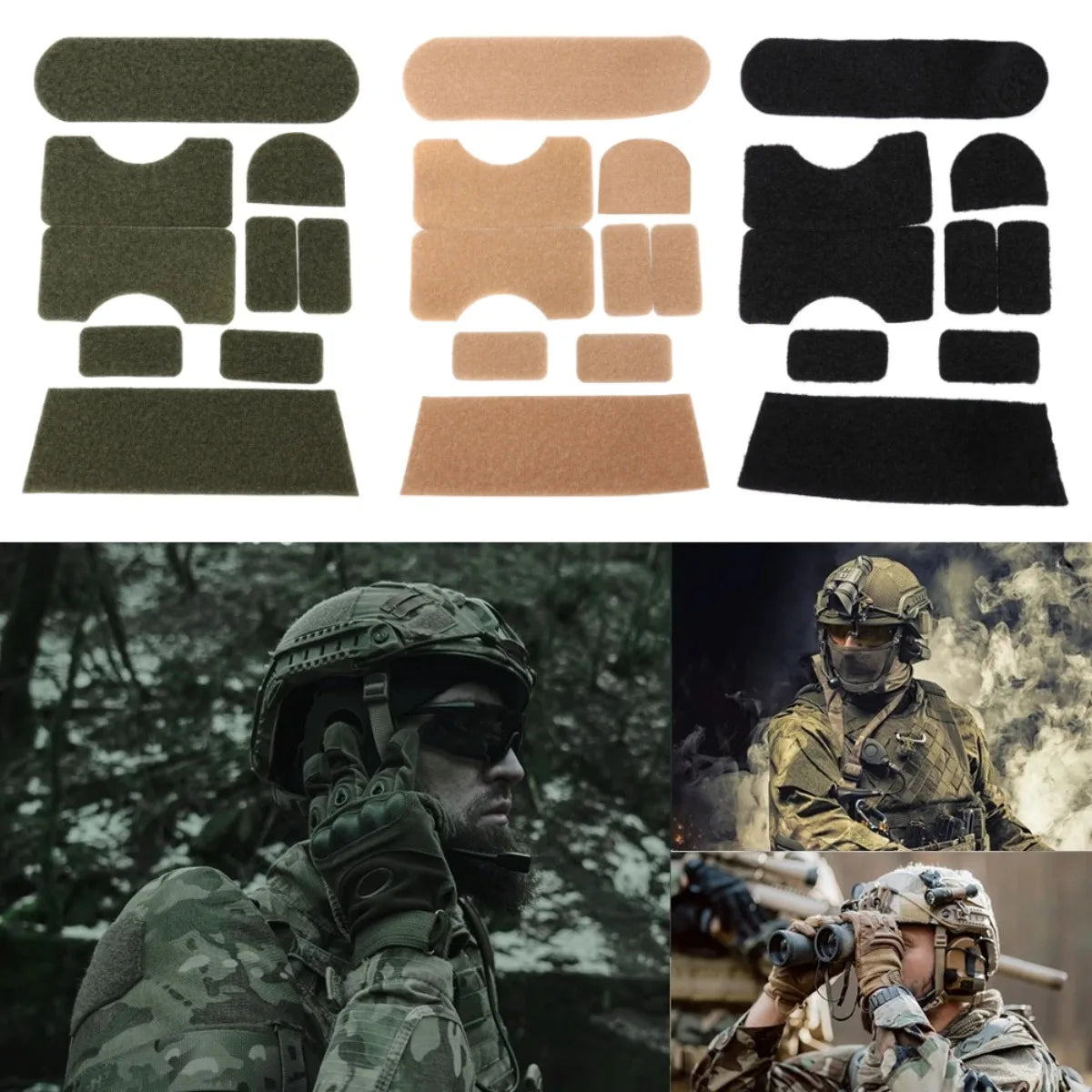 Tactical FAST Helmet Magic Sticker Hunting Patches Hook and Loop Sticky Fit AF Fast Mich IBH M88 Helmet Tape Cover Sticker