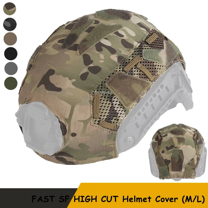 FAST SF HIGH CUT Helmet Cover Lightweight Outdoor Shooting Hunting Tactical Helmet Camouflage Cover Combat Sports Helmets Cloths