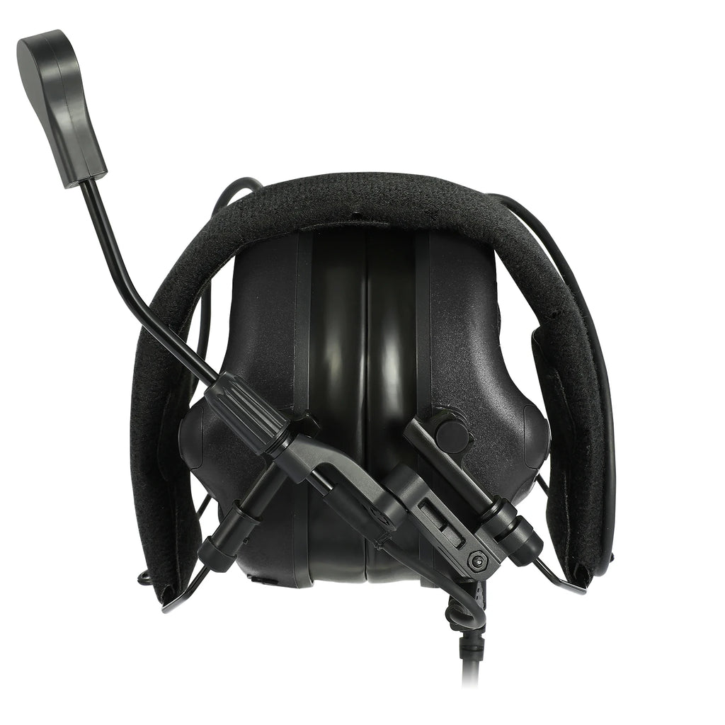 Tactical communication Headset with Boom Mic, DSP Noise Canceling & Sound Amplification Earmuffs for Shooting, Hunting
