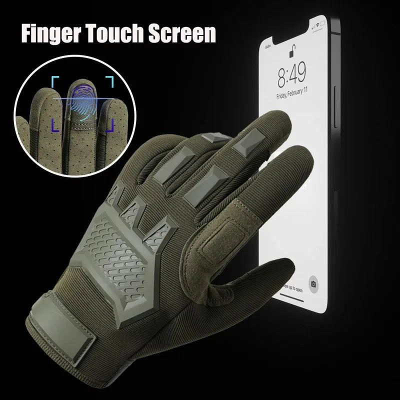 Men's Full Finger Hunting Gloves for Outdoor Sports Hiking Camping Cycling Durable Breathable Gloves for All-Weather Activities