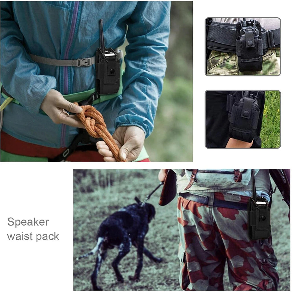 MOLLE Tactical Radio Pouch Heavy Duty Universal Walkie Talkie Holster Military Interphone Case for Police Firefighter Vest Gear