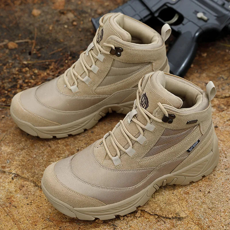 Men's Boot Combat Mens Ankle Boot Tactical Boot Male Shoes Work Safety Shoes Motocycle Boots Men Outdoor Hiking Shoes