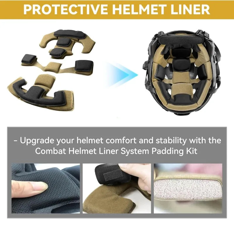 Memory Foam Tactical Helmet Protective Pads Set Replacement for Airsoft Hunting CP Fast MICH Helmet Accessories